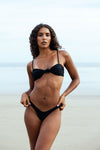 Eve High Cut Bikini Bottoms  - Black