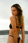 Mira Strapless Bandeau Bikini Top - Black