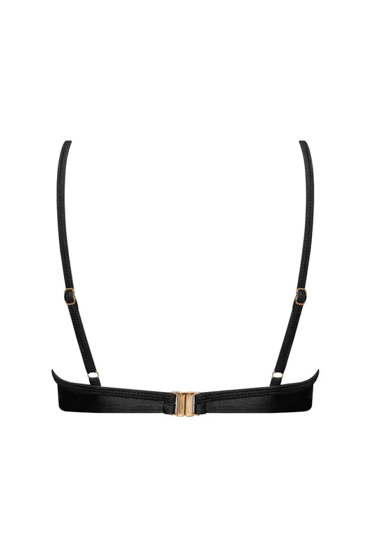 Halo Bikini Bralette Top - Black