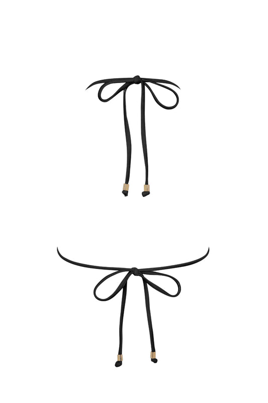 Luna Triangle Bikini Top - Black
