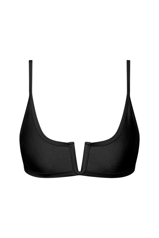 Aura V Bar Bikini Top - Black